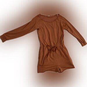 Aerie Long Sleeve Romper Brown Size Large Women’s Lounge One Piece Jumpsuit